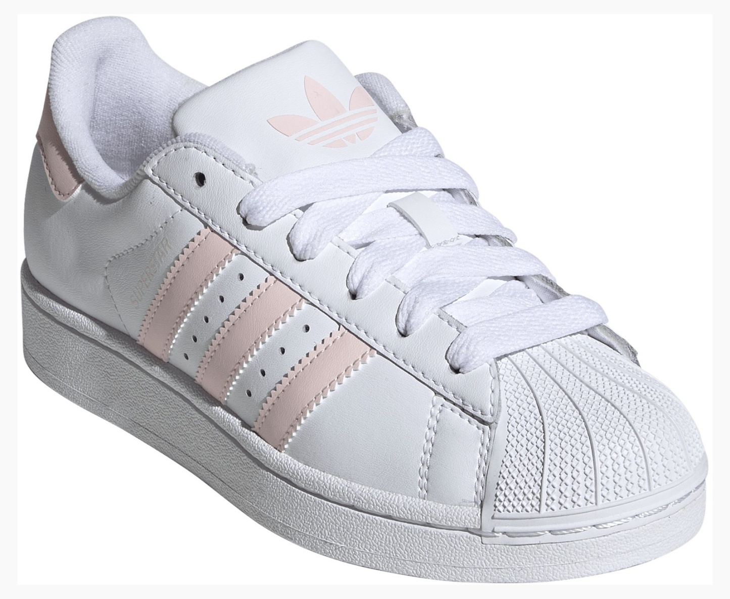adidas Kids' Grade School Superstar II Shoes - White/Sandy Pink/White - View 6