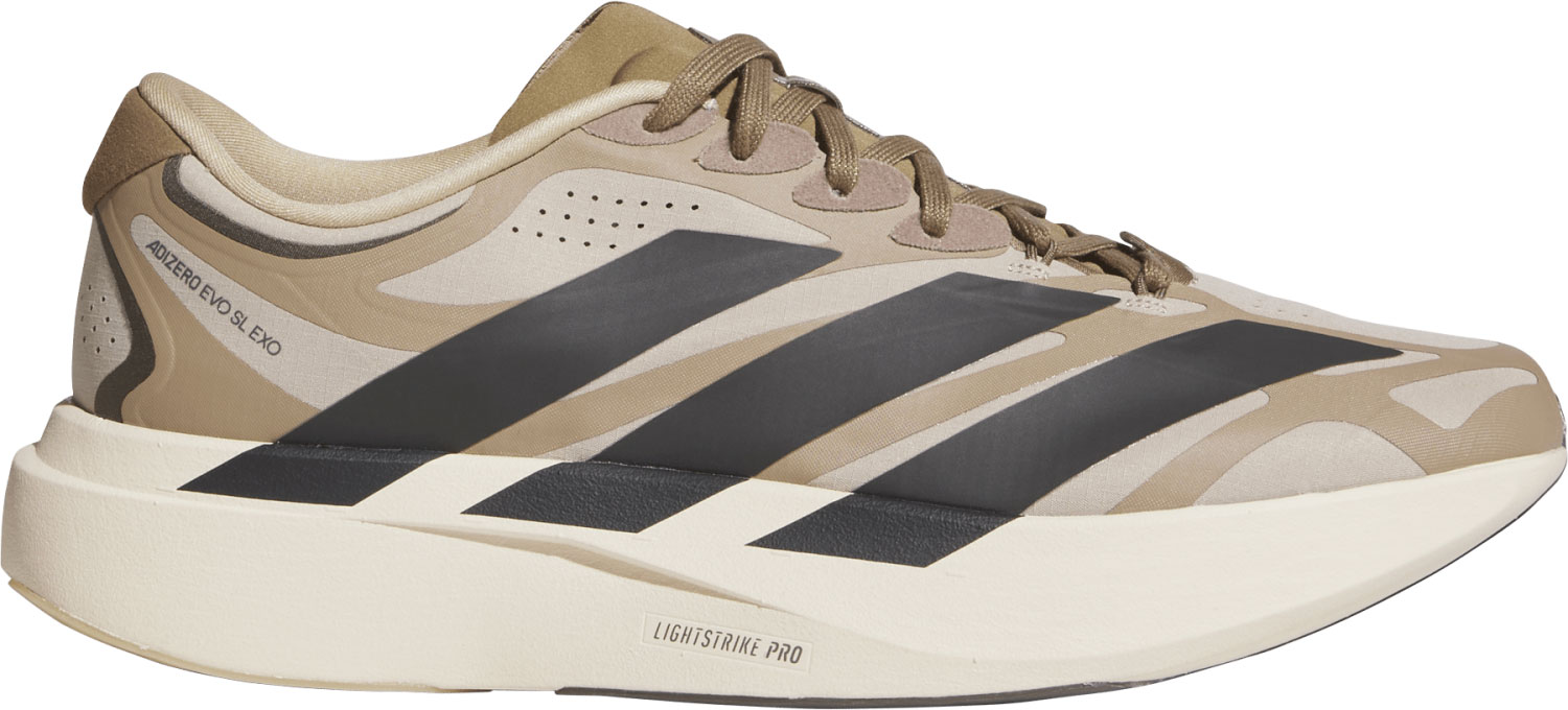 adidas Men's Adizero EVO SL EXO Running Shoes - Khaki Three/Carbon/Khaki Six - View 1