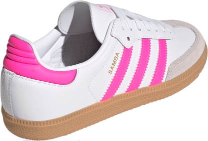 adidas Kids' Grade School Samba OG Shoes - White/Hot Pink - View 6