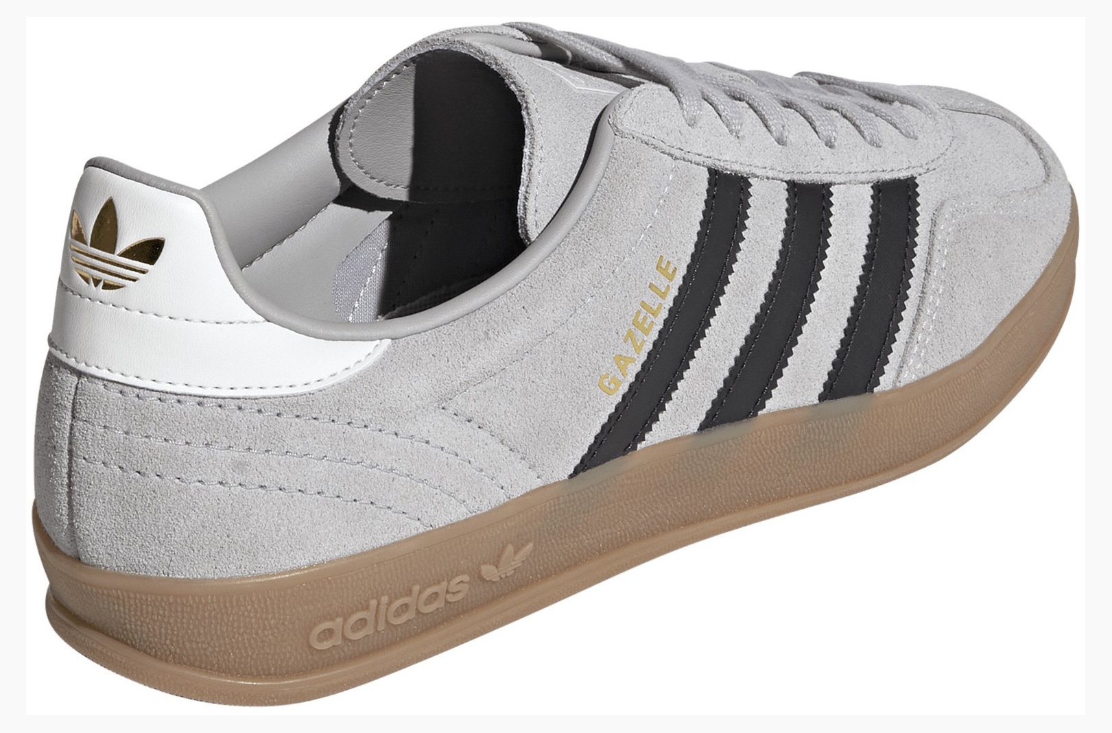 adidas Men's Gazelle Indoor Shoes - Grey Two/Core Black/Gum4 - View 5