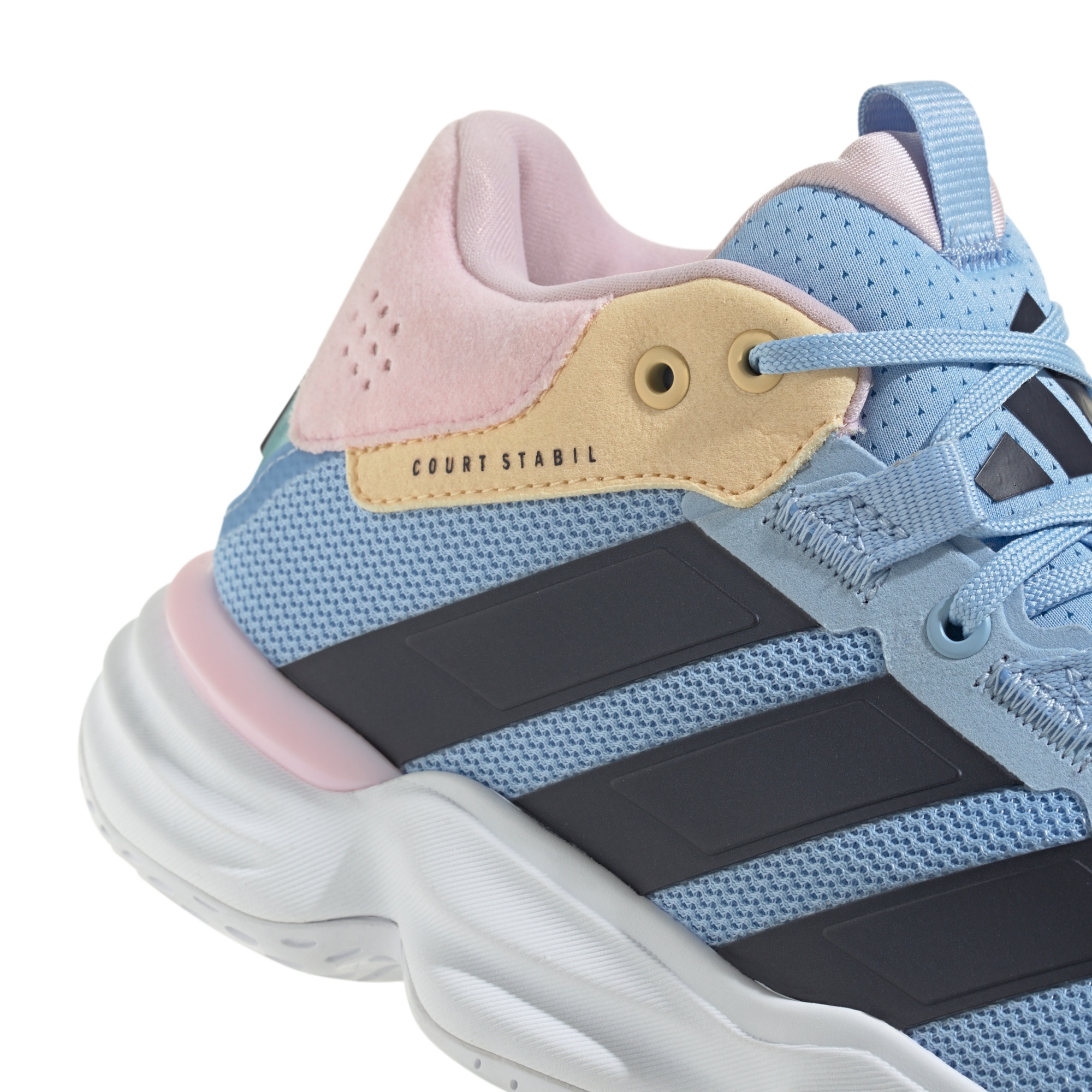 adidas Women's Court Stabil Volleyball  Shoes - White/Bright Royal - View 7
