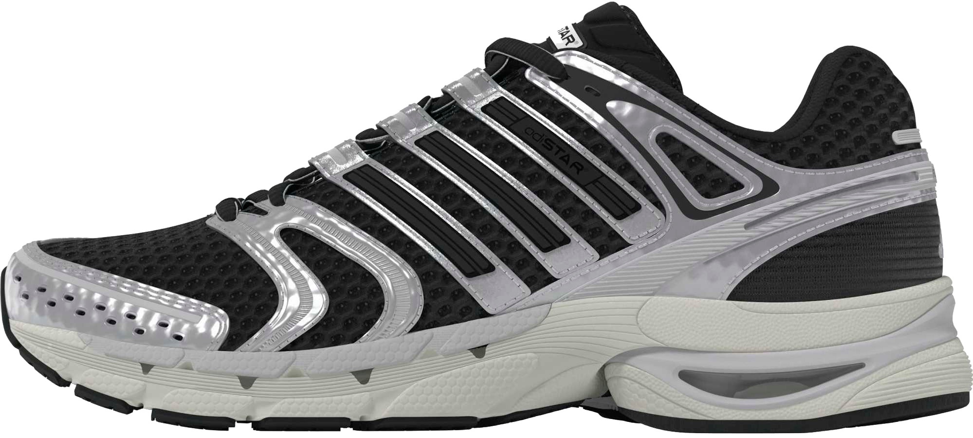 adidas Men's Adistar Control 5 Shoes - Core Black/Silver Met/Grey One - View 3