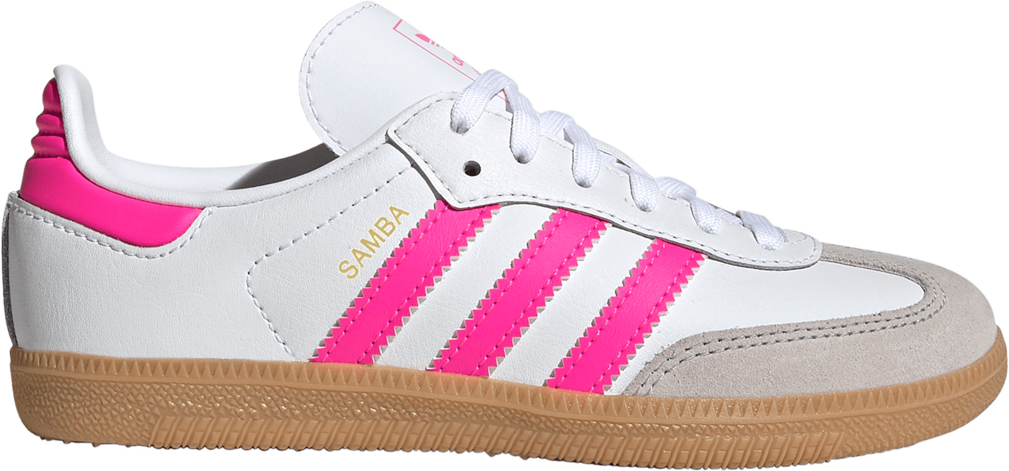 adidas Kids' Preschool Samba OG Shoes - White/Hot Pink - View 1
