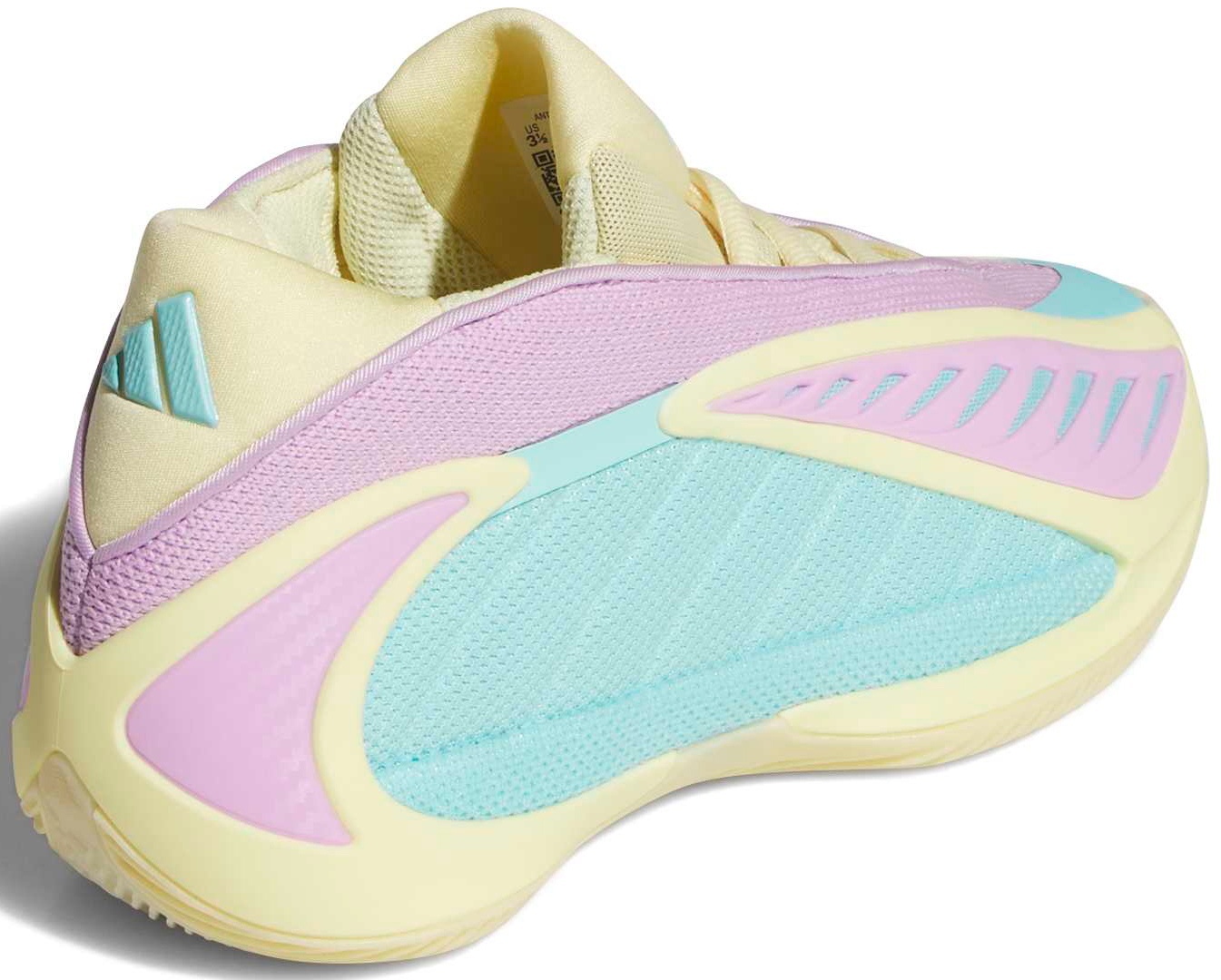 adidas Kids' Grade School Anthony Edwards 2 'Easter Egg' Basketball Shoes - Almost Yellow/Bliss Lilac/Flash Aqua - View 7