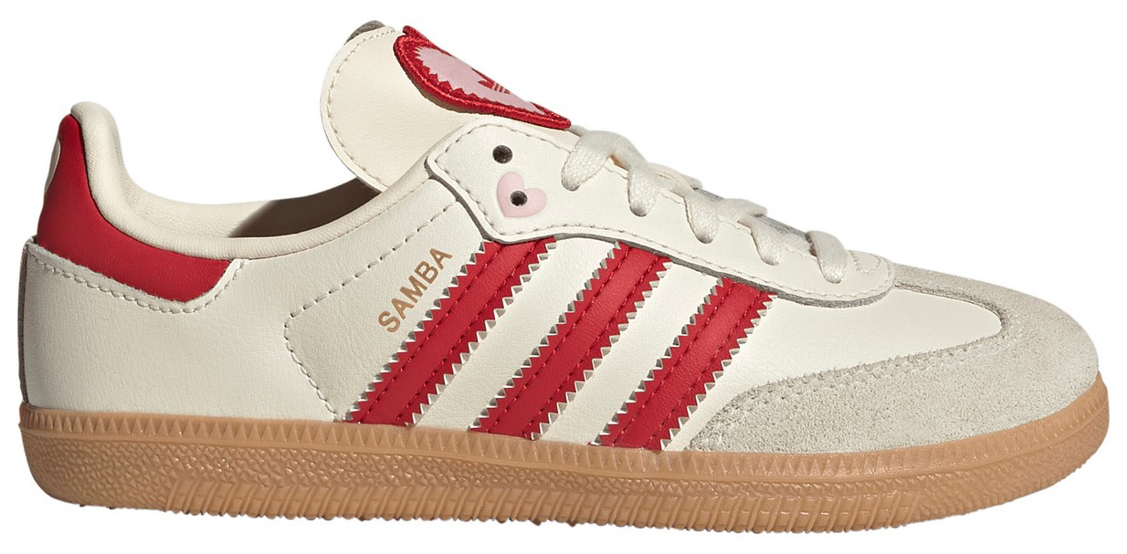 adidas Kids' Preschool Samba OG Shoes - Cream White/Better Scarlet/Gum - View 1