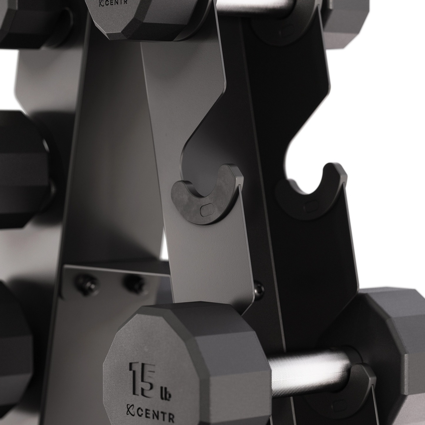 Cethtntr 12-sided 210 lb. Rubber Dumthtbbell Set with Rack and 1-year Cethtntr Membership