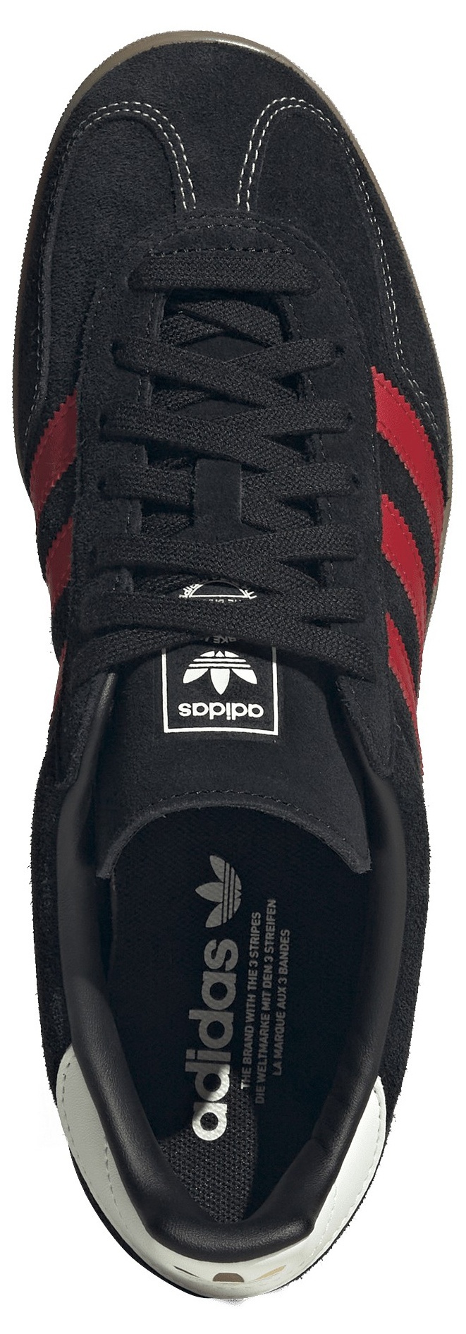 adidas Men's Gazelle Indoor Shoes - Core Black/Better Scarlet/Gum4 - View 2
