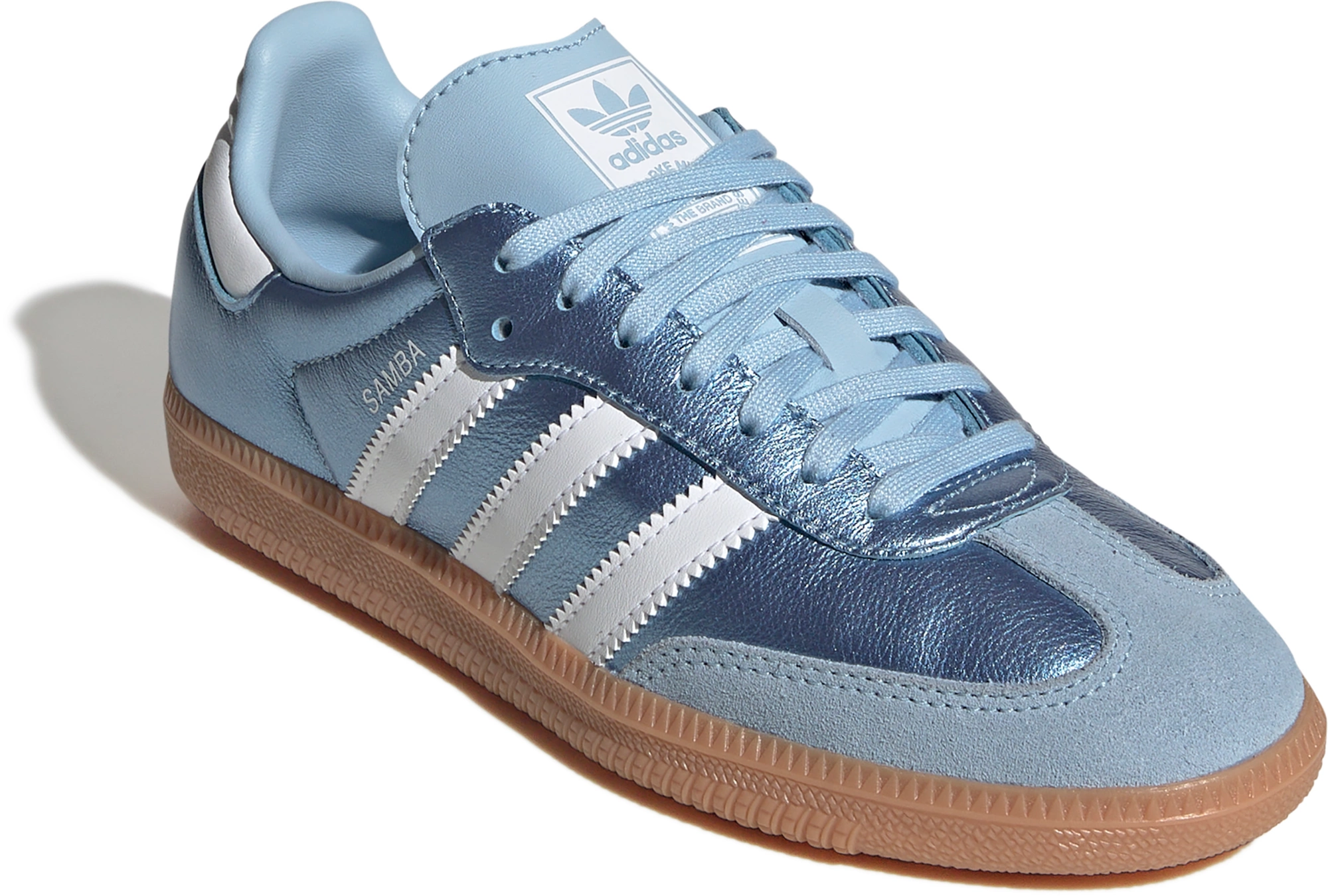 adidas Kids' Grade School Samba OG Shoes - Clear Sky/Ftwr White/Gum 2 - View 6