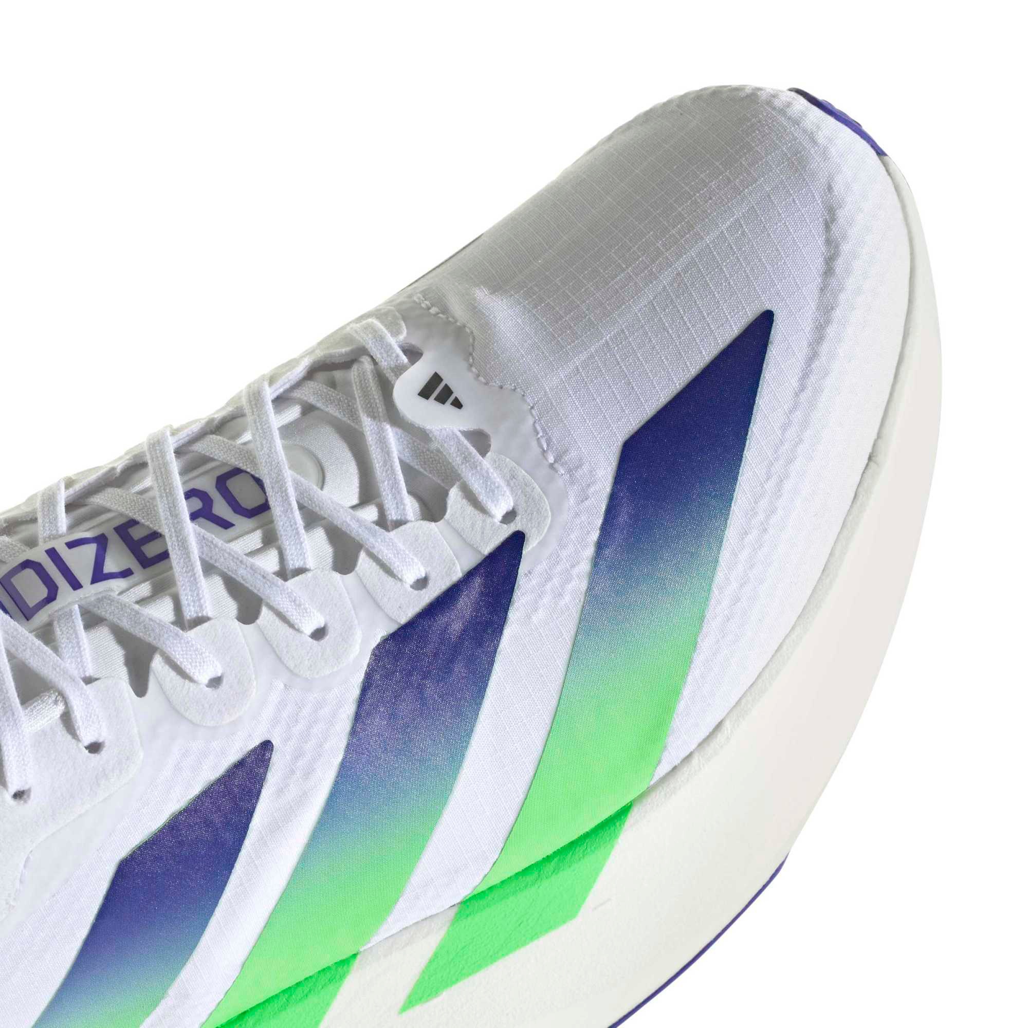 adidas Men's Adizero EVO SL Woven Running Shoes - White/Beam Green/White - View 7