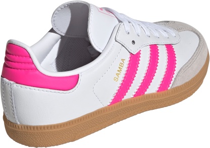 adidas Kids' Preschool Samba OG Shoes - White/Hot Pink - View 7