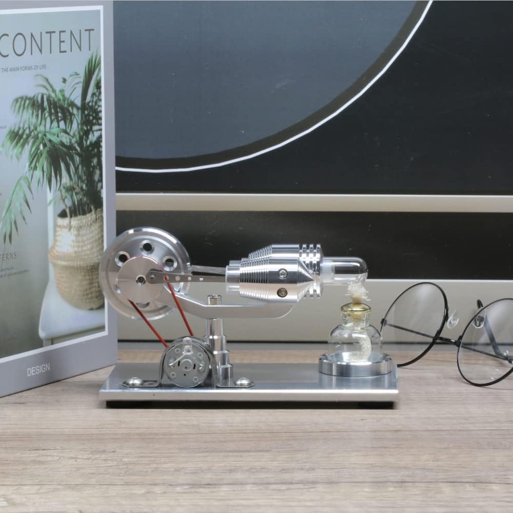 Hot Air Stirling Engine Motor Model Educational Toy Electricity Generator Colorful LED (SC001)