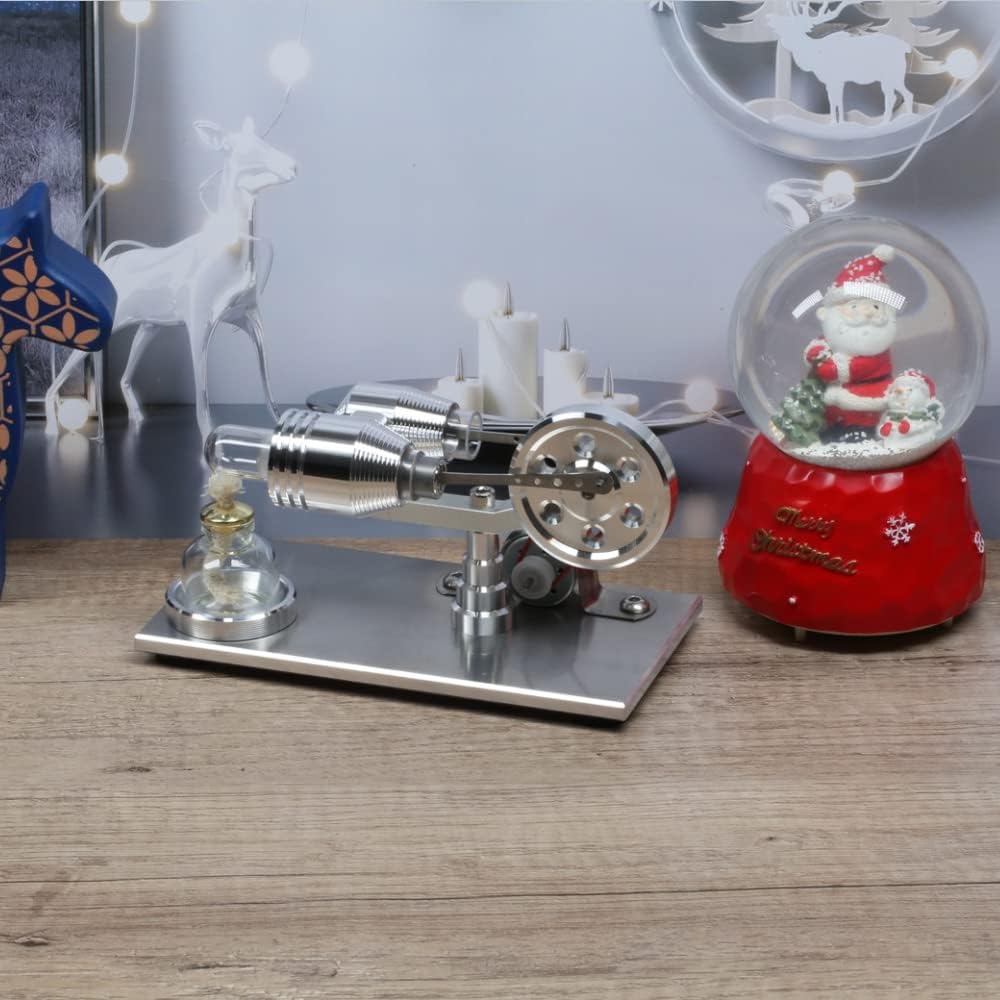 Hot Air Stirling Engine Motor Model Educational Toy Electricity Generator Colorful LED (SC001)