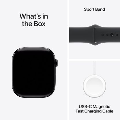 Apple Watch Series 10 [GPS 42mm case] Smartwatch with Silver Aluminium Case with Denim Sport Band - S/M. Fitness Tracker, ECG App, Always-On Retina Display, Water Resistant