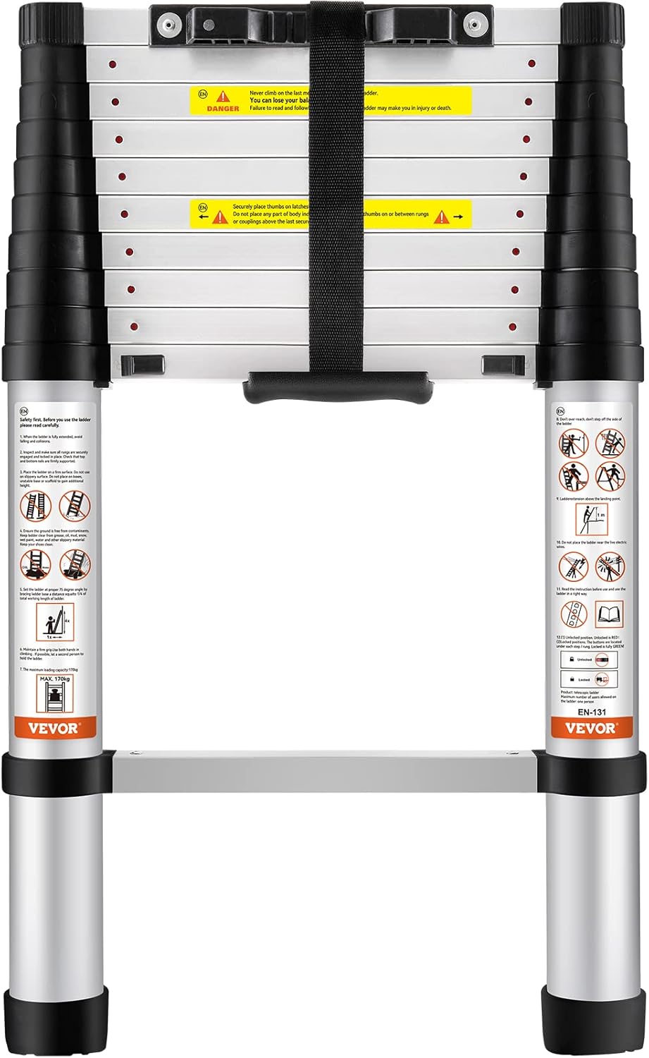 VEthtVOR Telescoping Ladder Aluminum Extension Step Multi-purpose Portable