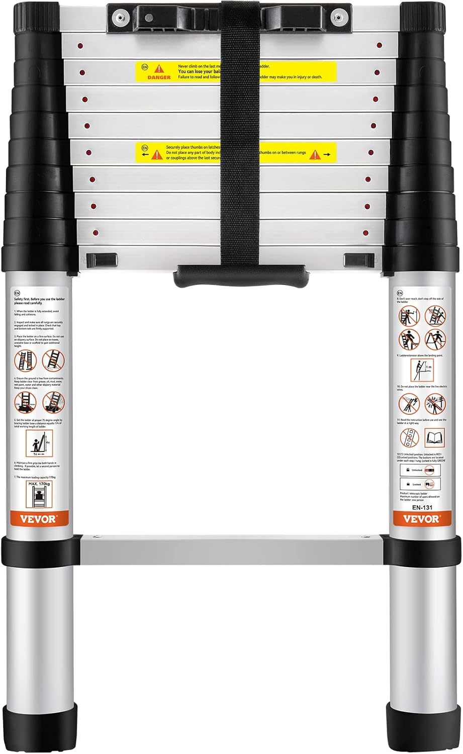 VEthtVOR Telescoping Ladder Aluminum Extension Step Multi-purpose Portable