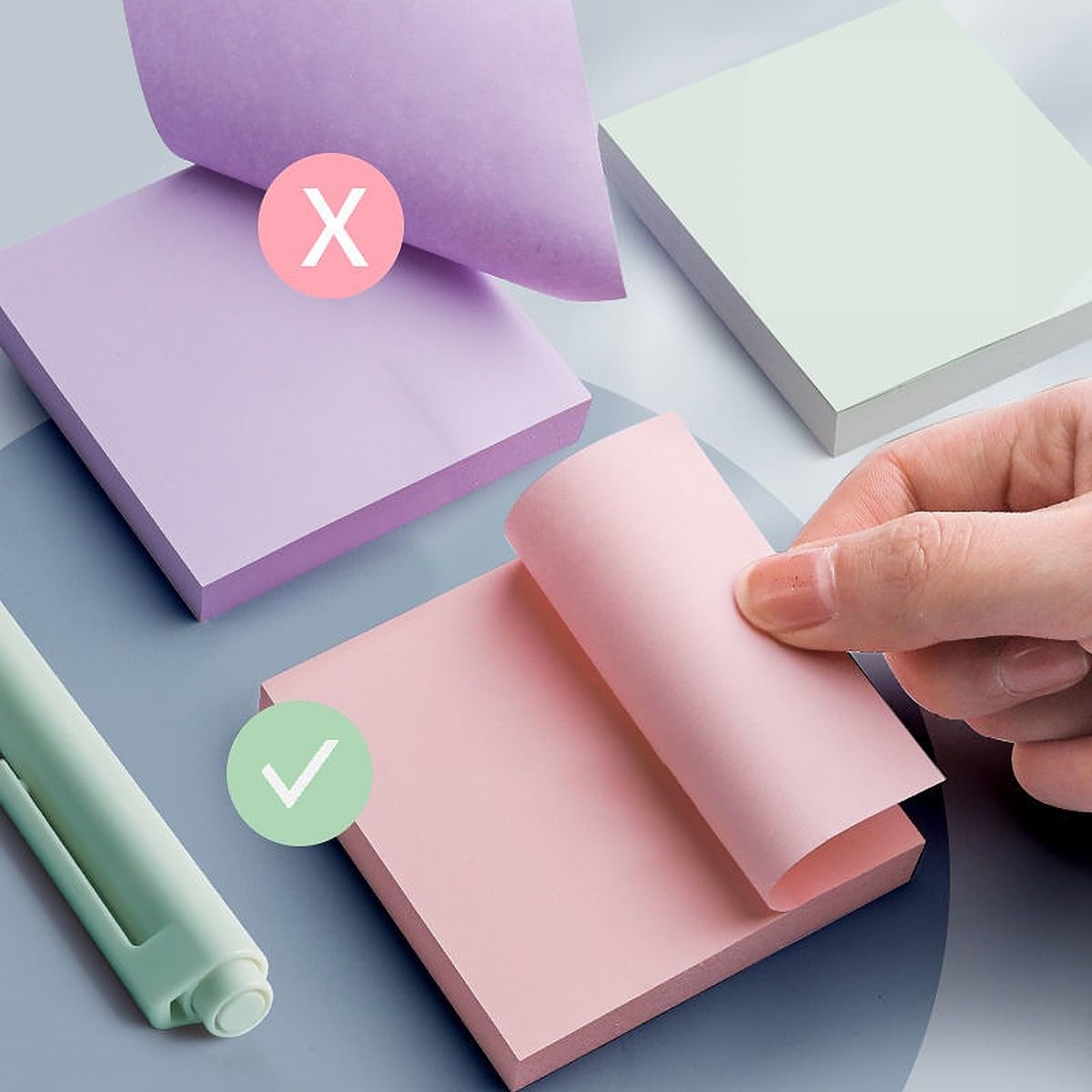 Sticky Notes 400 Sheets Cube (4 Colors x 100 Sheets Each) Self Adhesive for Reminders