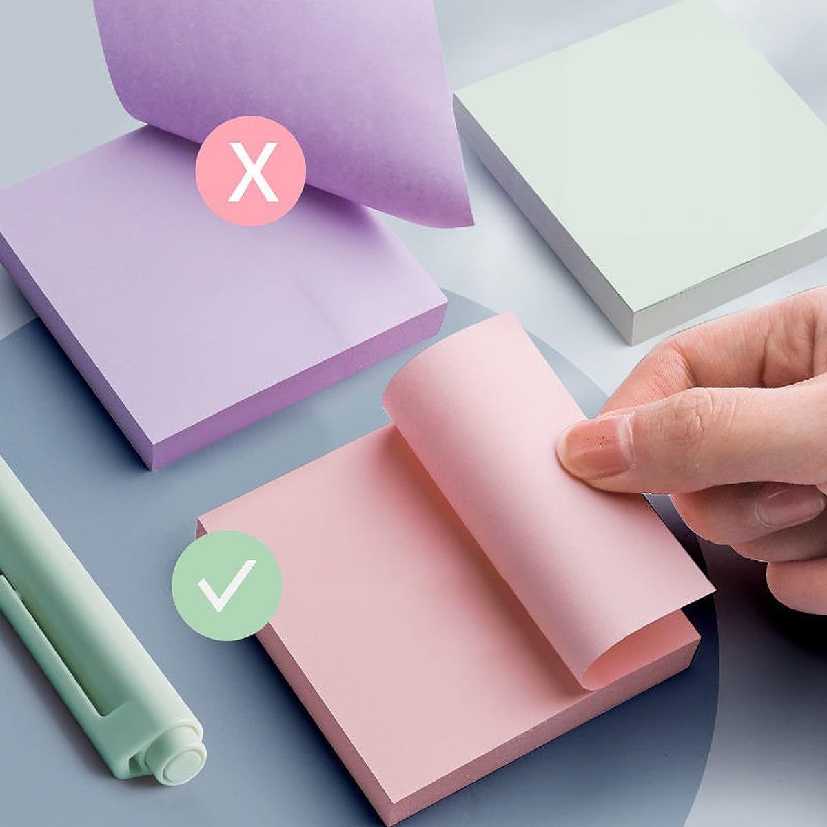 Sticky Notes 400 Sheets Cube (4 Colors x 100 Sheets Each) Self Adhesive for Reminders