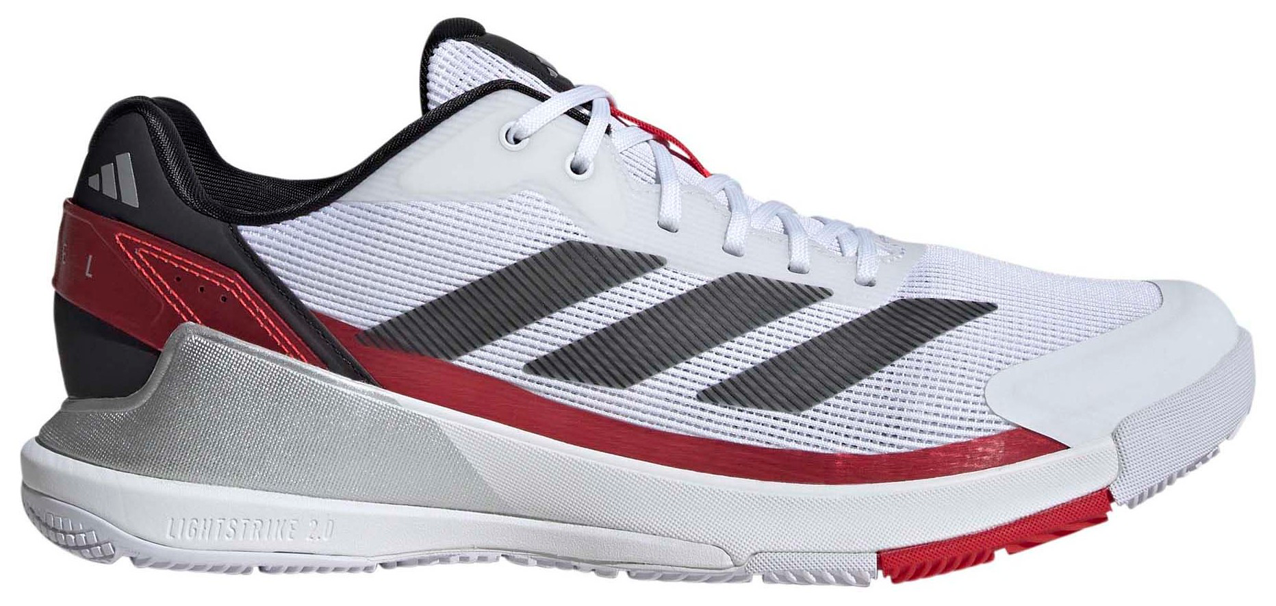 adidas Men's Crazyquick Padel Shoes - White/Black/Red - View 1