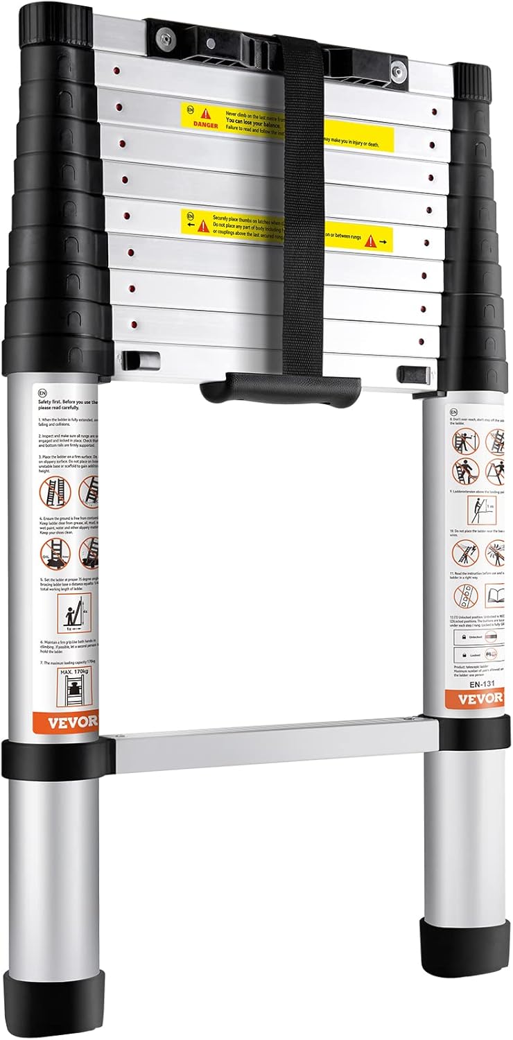 VEthtVOR Telescoping Ladder Aluminum Extension Step Multi-purpose Portable