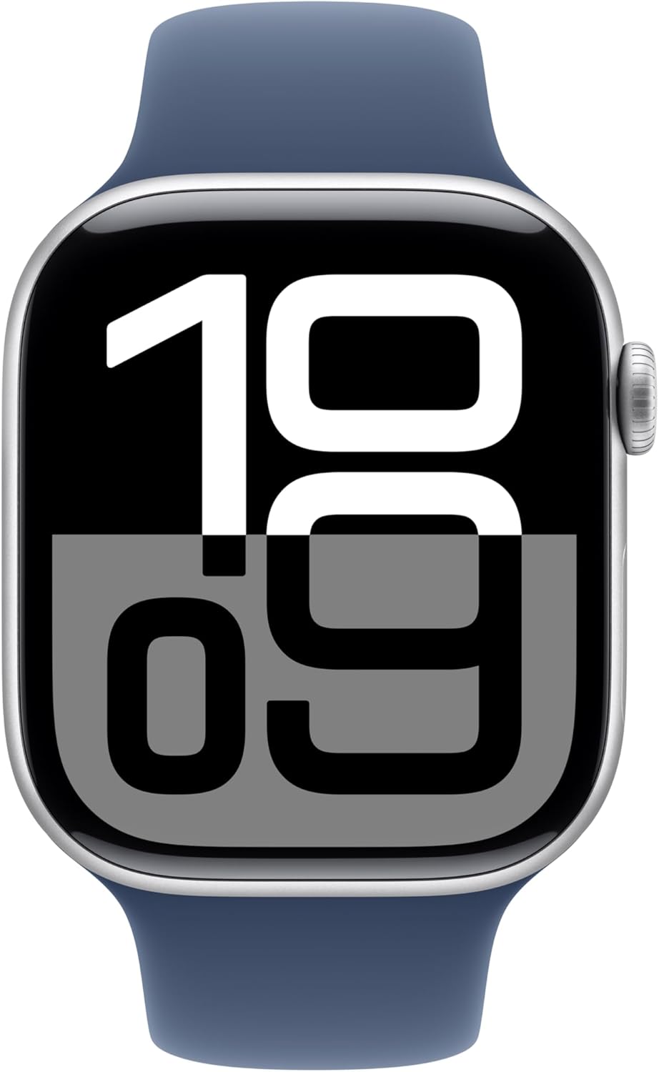 Apple Watch Series 10 [GPS 42mm case] Smartwatch with Silver Aluminium Case with Denim Sport Band - S/M. Fitness Tracker, ECG App, Always-On Retina Display, Water Resistant