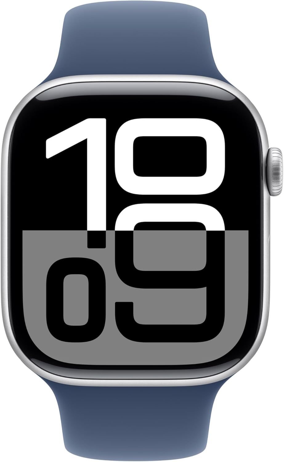 Apple Watch Series 10 [GPS 42mm case] Smartwatch with Silver Aluminium Case with Denim Sport Band - S/M. Fitness Tracker, ECG App, Always-On Retina Display, Water Resistant