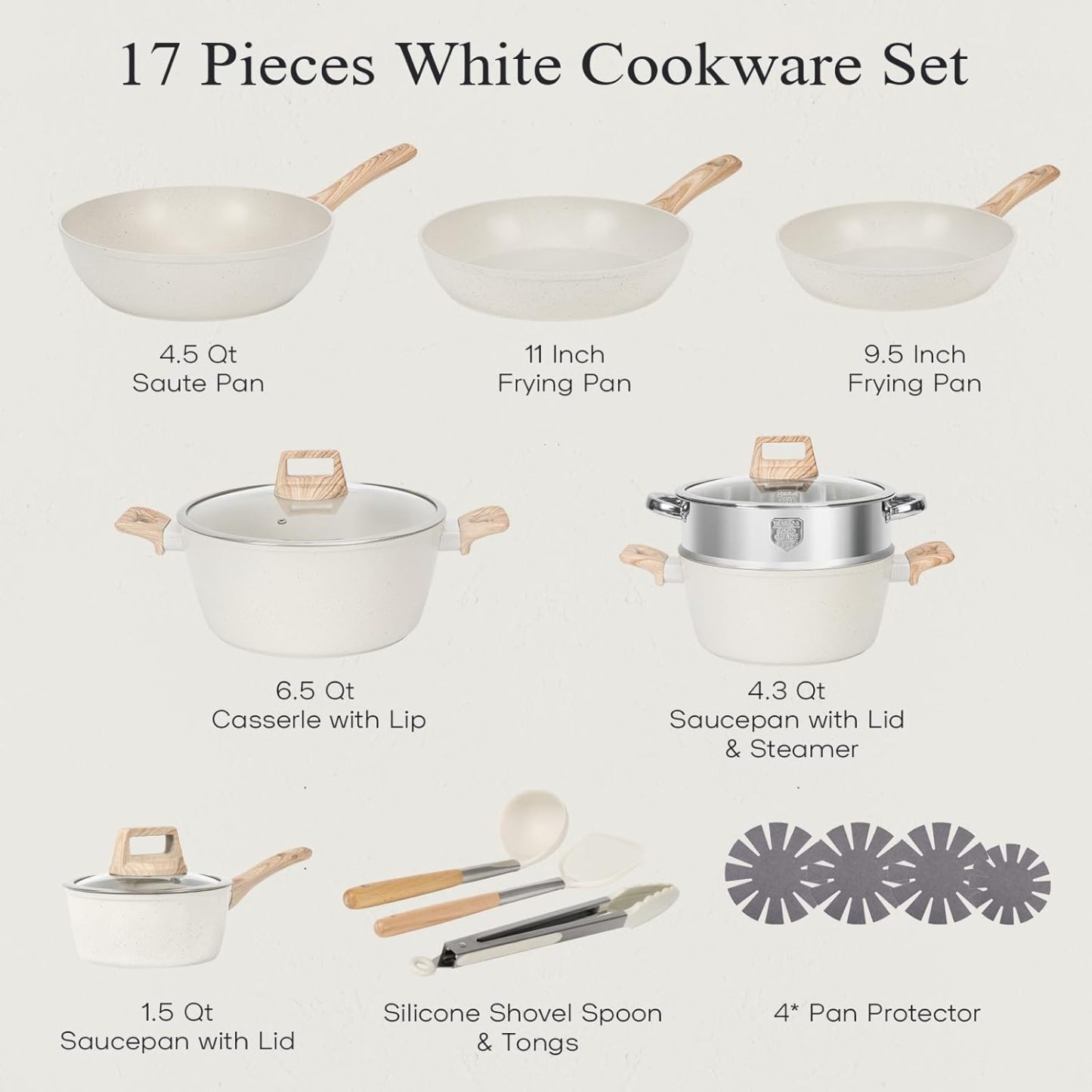 SOthtDAY 12 Pcs Nonstick Pots and Pans Cookware Sets