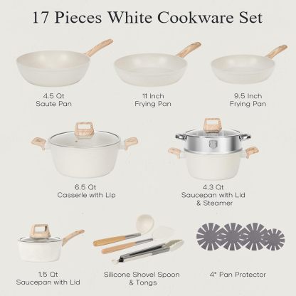 SOthtDAY 12 Pcs Nonstick Pots and Pans Cookware Sets