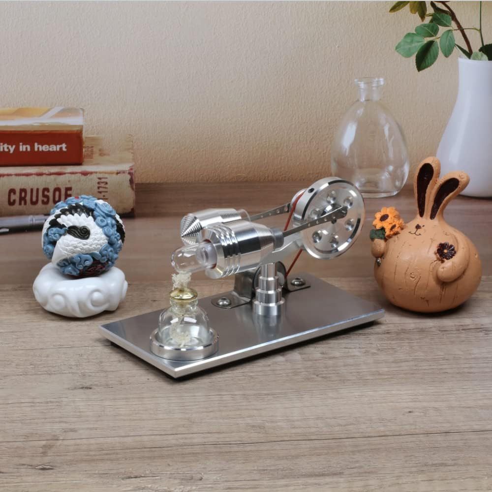 Hot Air Stirling Engine Motor Model Educational Toy Electricity Generator Colorful LED (SC001)