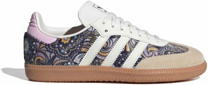 adidas Kids' Grade School Samba OG Shoes - Core White/Orchid Fusion/Gum 2 - View 1