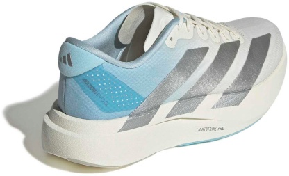 adidas Women's Adizero EVO SL Woven Running Shoes - Off White/Silver Met./Icey Blue - View 6