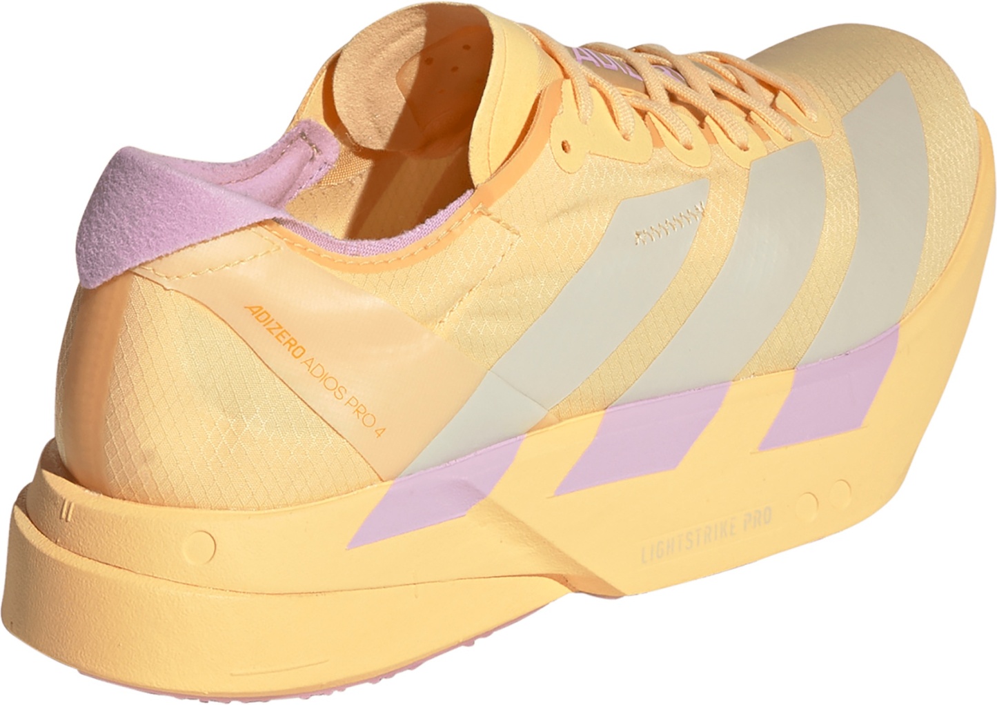 adidas Women's Adizero Adios Pro 4 Running Shoes - Ice Tangerine/Ice Gold Met./Bliss Lilac - View 6