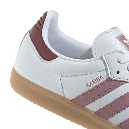 adidas Women's Samba OG Shoes - Wht/Magic Mauv/Quiet Crms - View 7