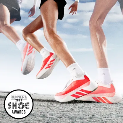 adidas Men's Hyperboost Edge Running Shoes - Carbon/Hi-res Yellow/Grey Five - View 2
