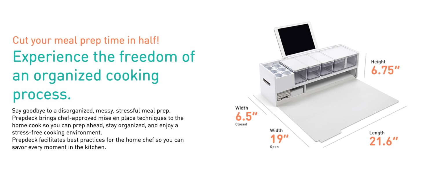 Prepdeck Recipe Prep Meal Preparation Cooking Kitchen Slice Chop Knife Cutting Board Clean