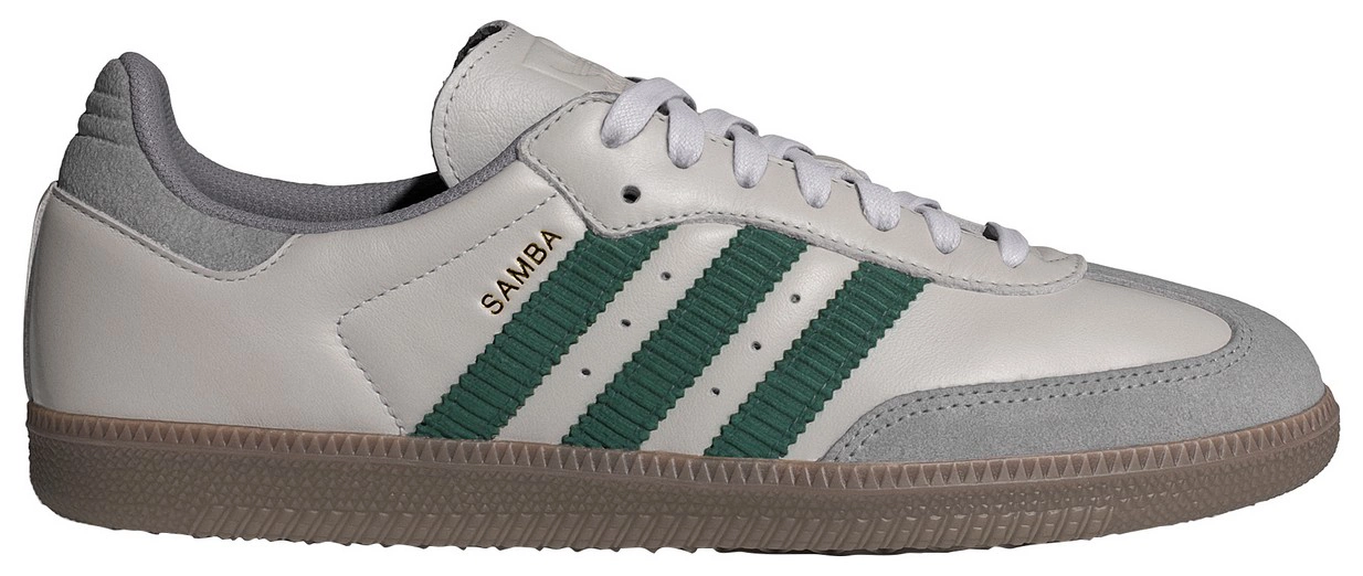 adidas Samba OG Shoes - Grey One/Collegiate Green/Gum5 - View 1