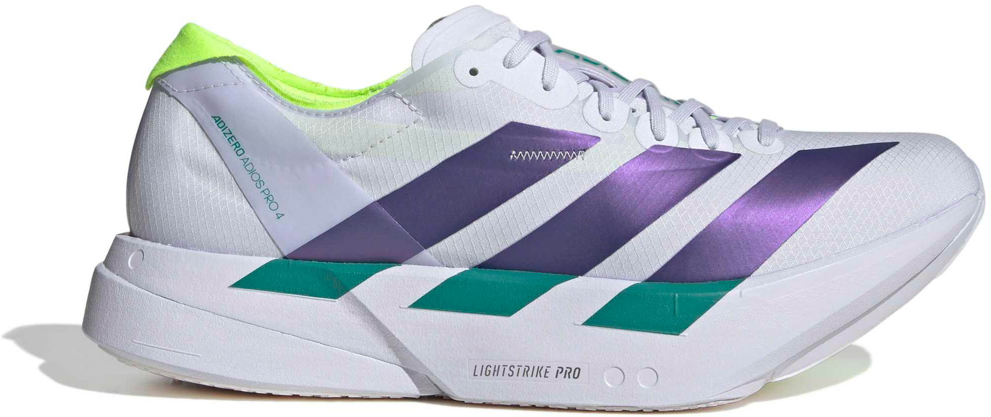 adidas Men's Adizero Adios Pro 4 Running Shoes - Frozen Purple/Solar Purple/Signal Green - View 1