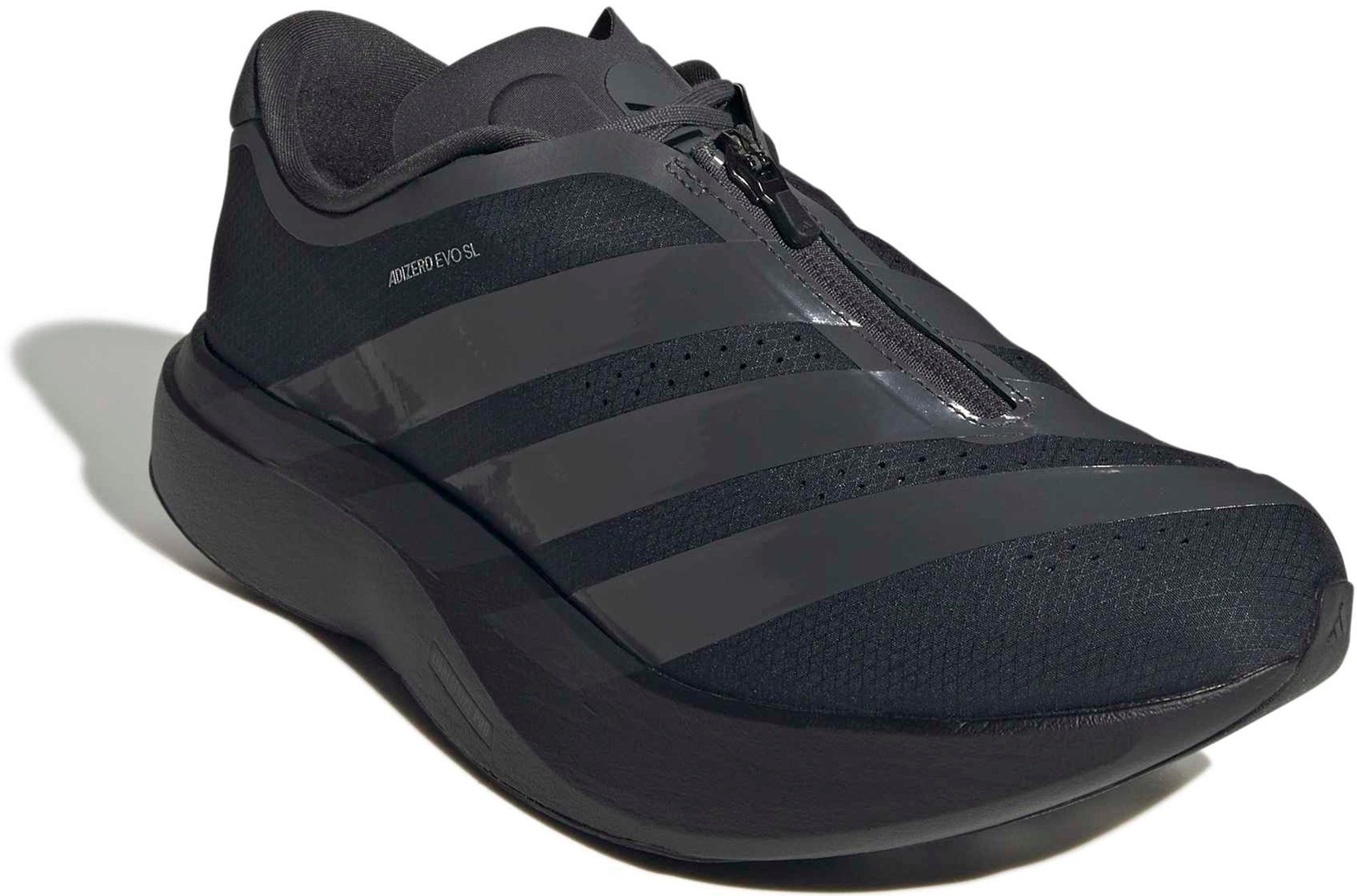 adidas Men's Adizero EVO SL Zip Running Shoes - Black/Grey/Silver Mtllc - View 5