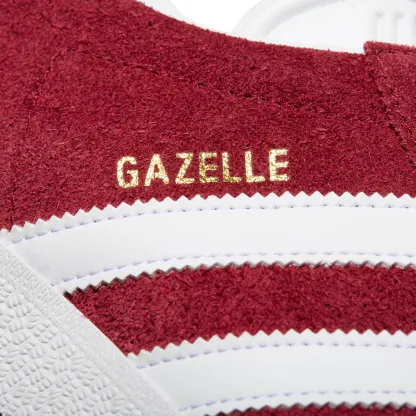 adidas Men's Gazelle Shoes - Collegiate Burgundy White - View 6