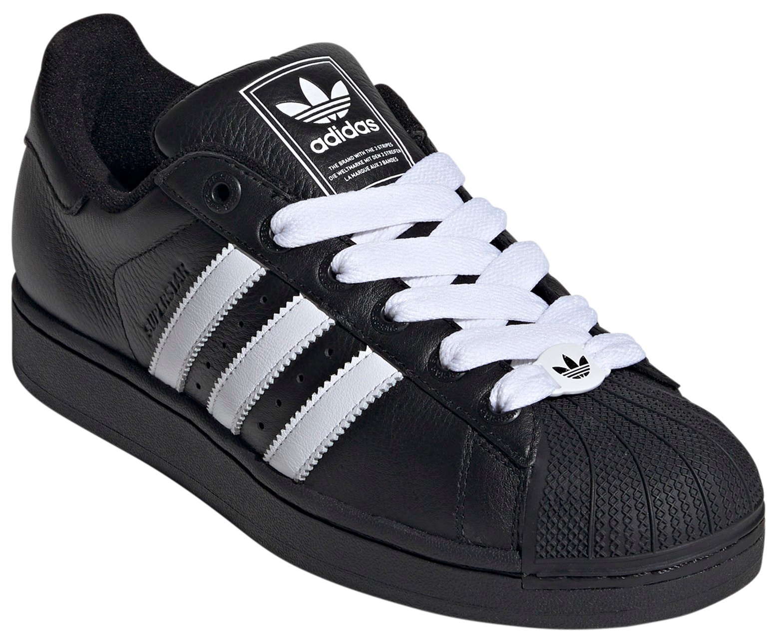 adidas Men's Superstar II Shoes - Black/White/Black - View 6
