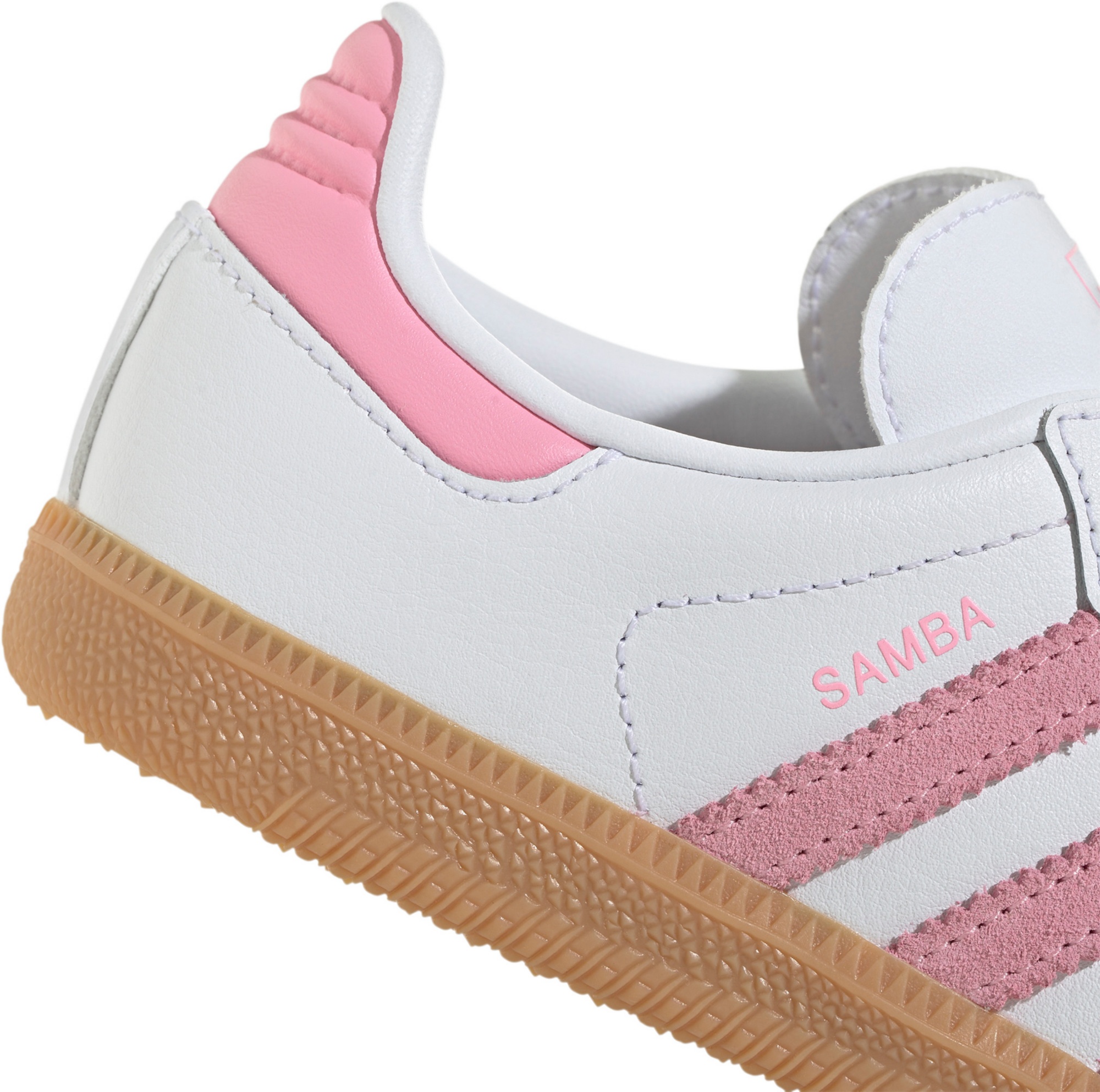 adidas Kids' Preschool Samba OG Shoes - White/Light Pink/Gum - View 8
