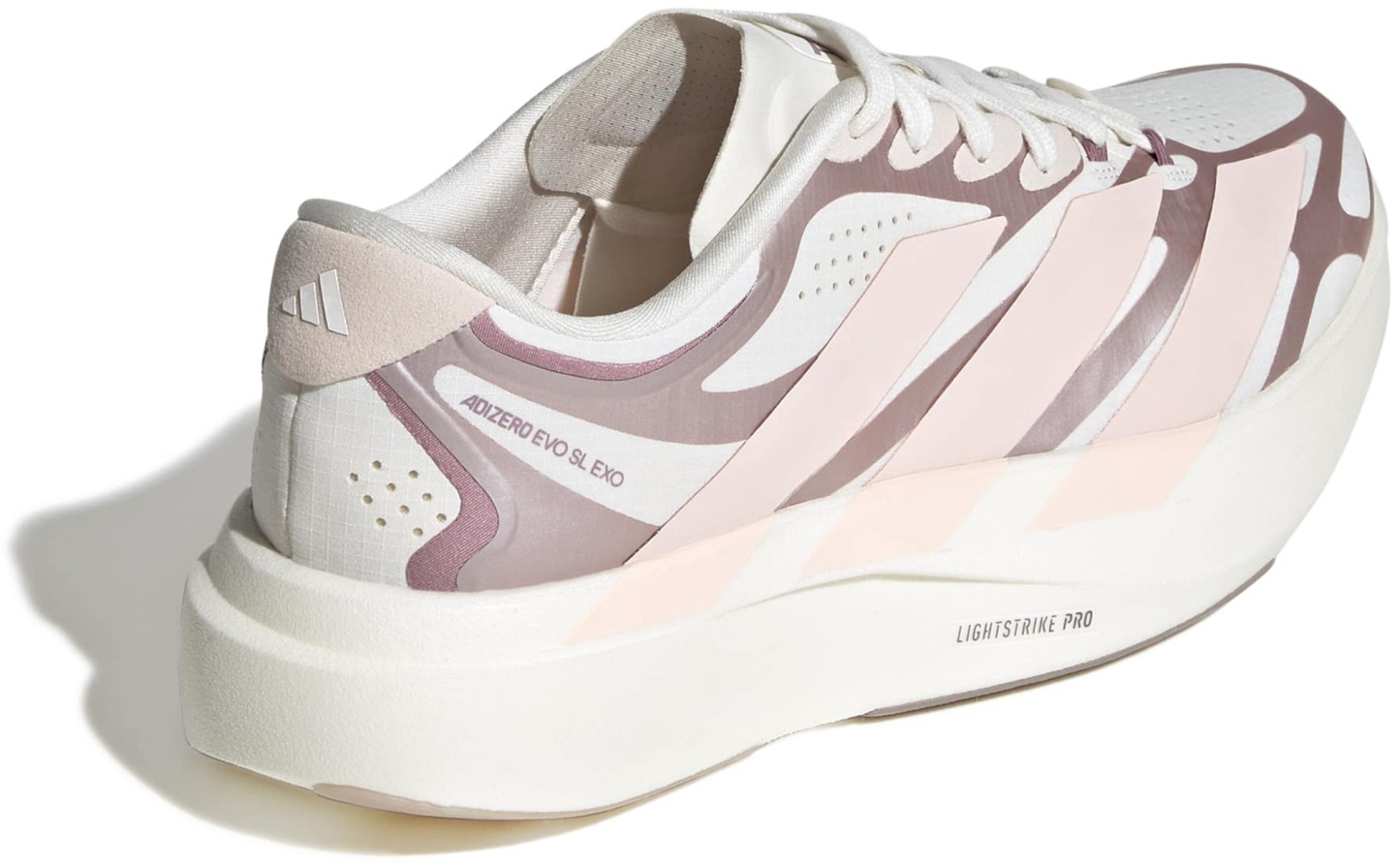 adidas Women's Adizero EVO SL EXO  Running Shoes - White/Blush Pink - View 6