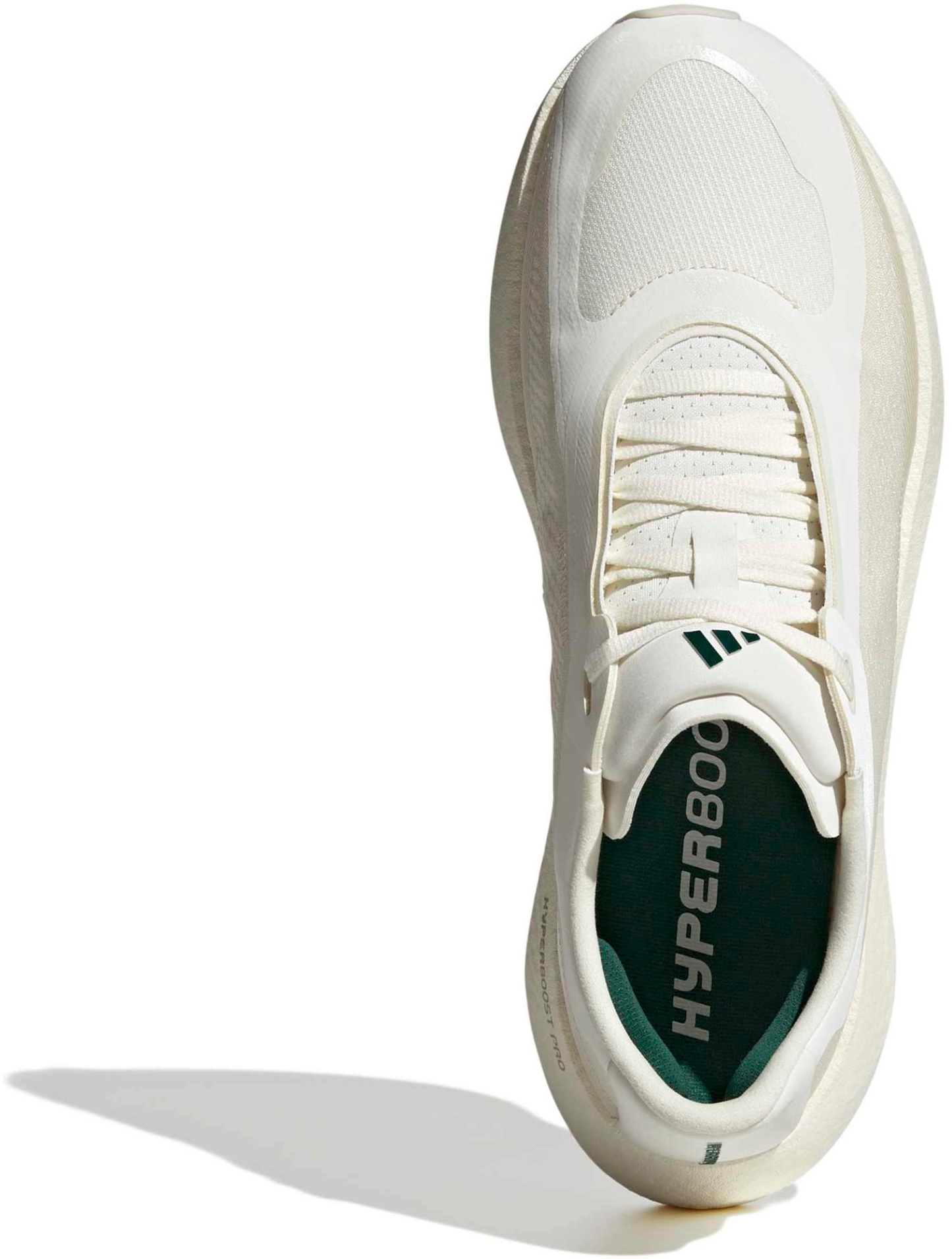 adidas Men's Hyperboost Edge Running Shoes - White/Collegiate Green/Gold Mt - View 3