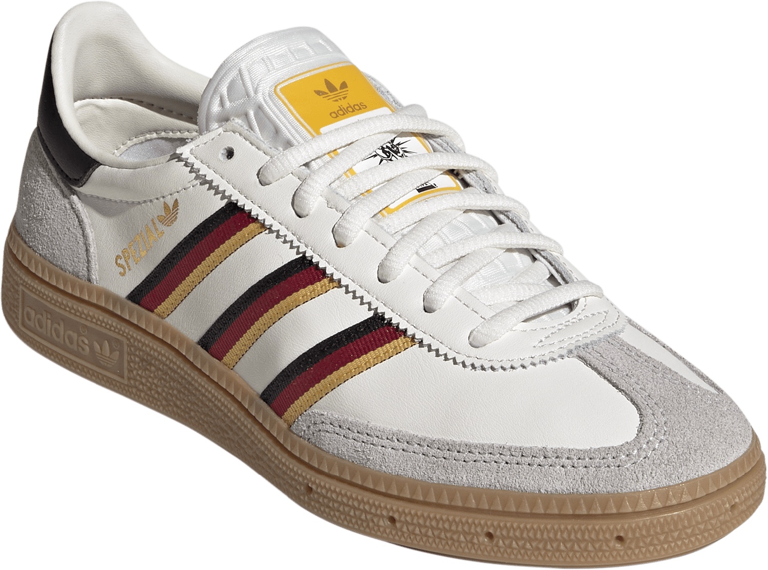 adidas Kids' Grade School FIFA World Cup Handball Spezial Shoes - White/White/Crew Yellow - View 5