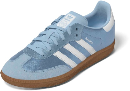 adidas Kids' Preschool Samba OG Shoes - Clear Sky/Ftwr White/Gum 2 - View 3