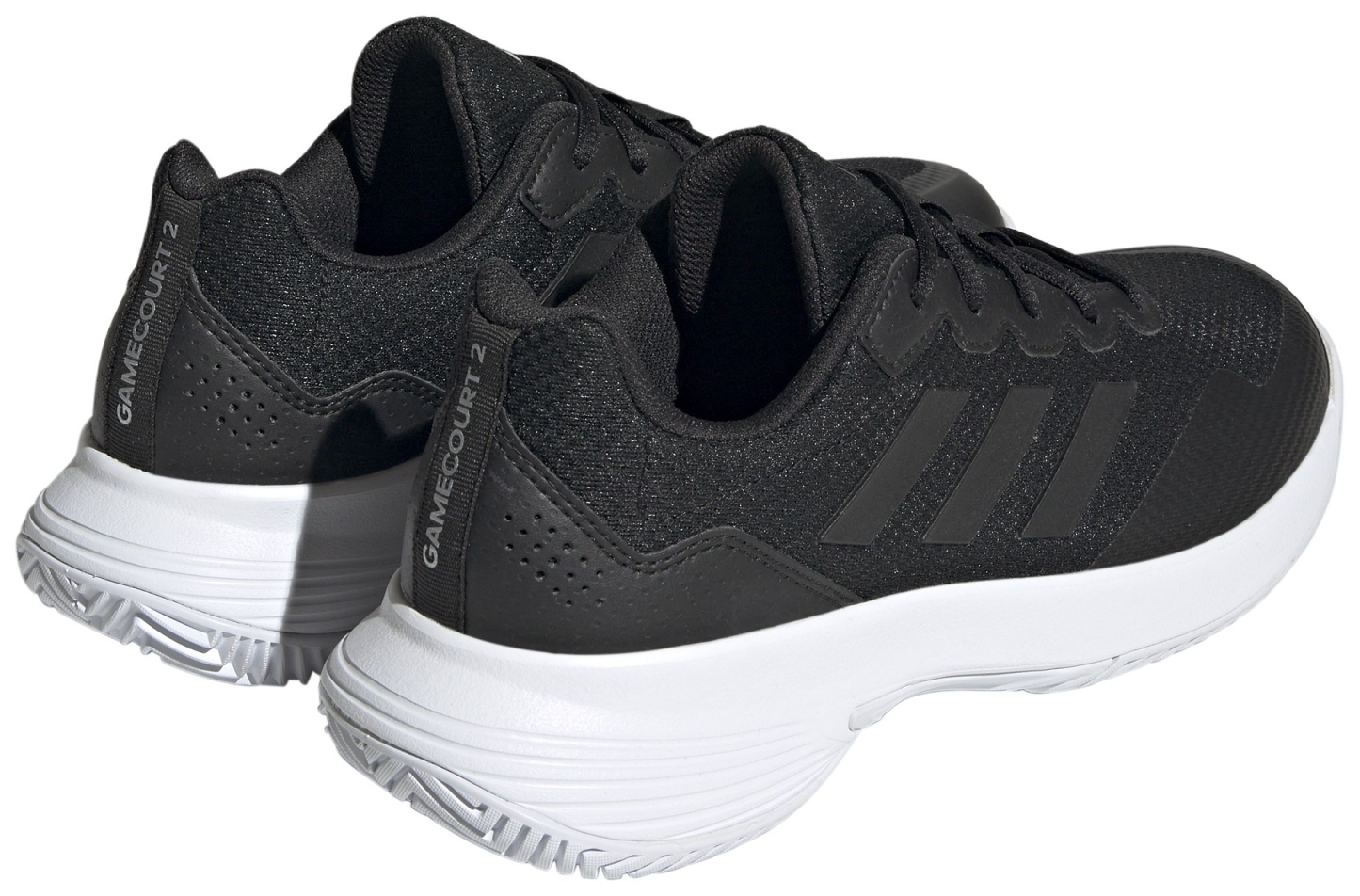 adidas Women's GameCourt 2 Tennis Shoes - Black/Silver - View 6