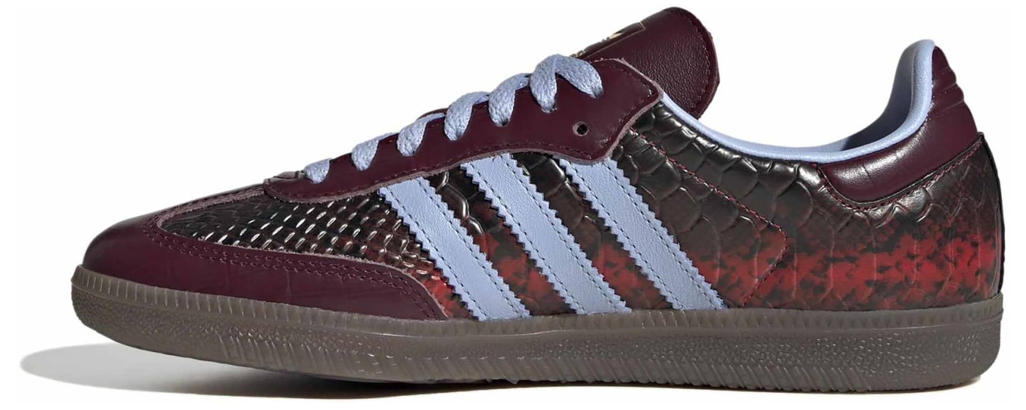 adidas Women's Samba OG Shoes - Snakeskin Maroon/Blue Dawn - View 4