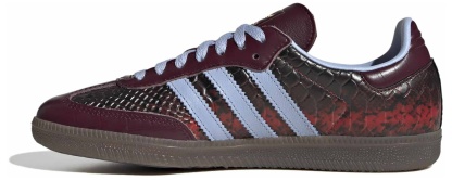 adidas Women's Samba OG Shoes - Snakeskin Maroon/Blue Dawn - View 4
