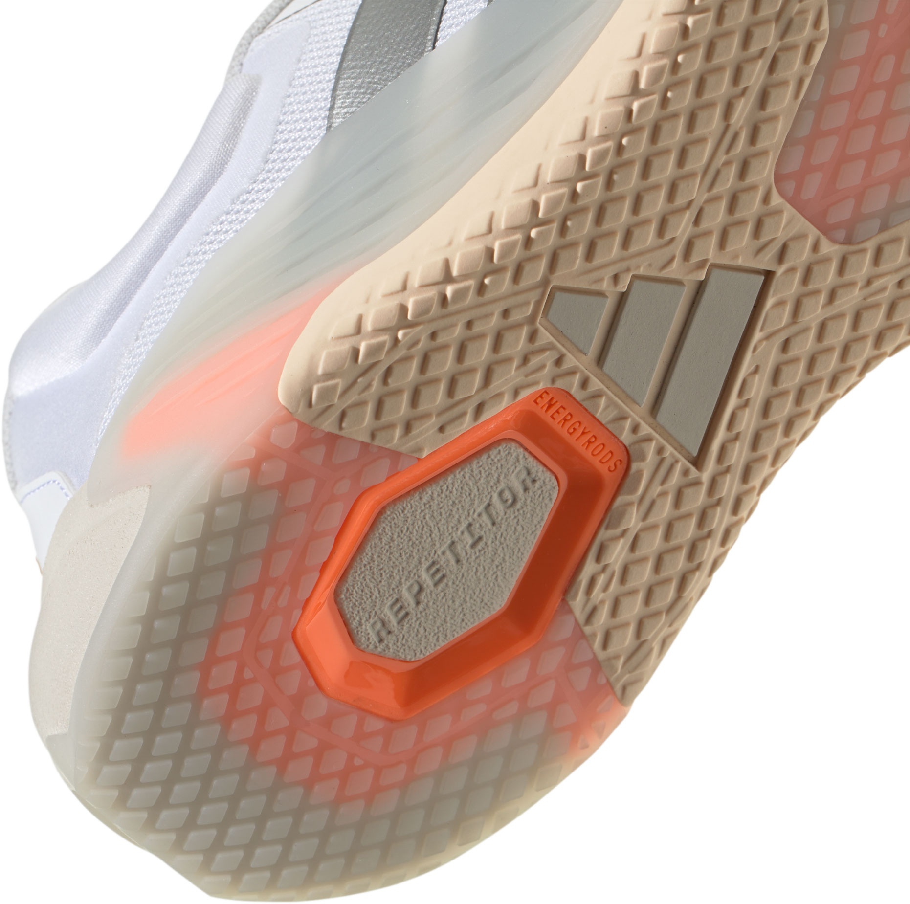 adidas Women's Dropset 4 Power Training Shoes - White/Silver/Lucid Orange - View 8