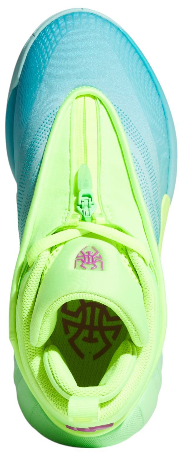 adidas Kids' Grade School D.O.N Issue #7 Basketball Shoes - Neon Yellow/Aqua - View 2
