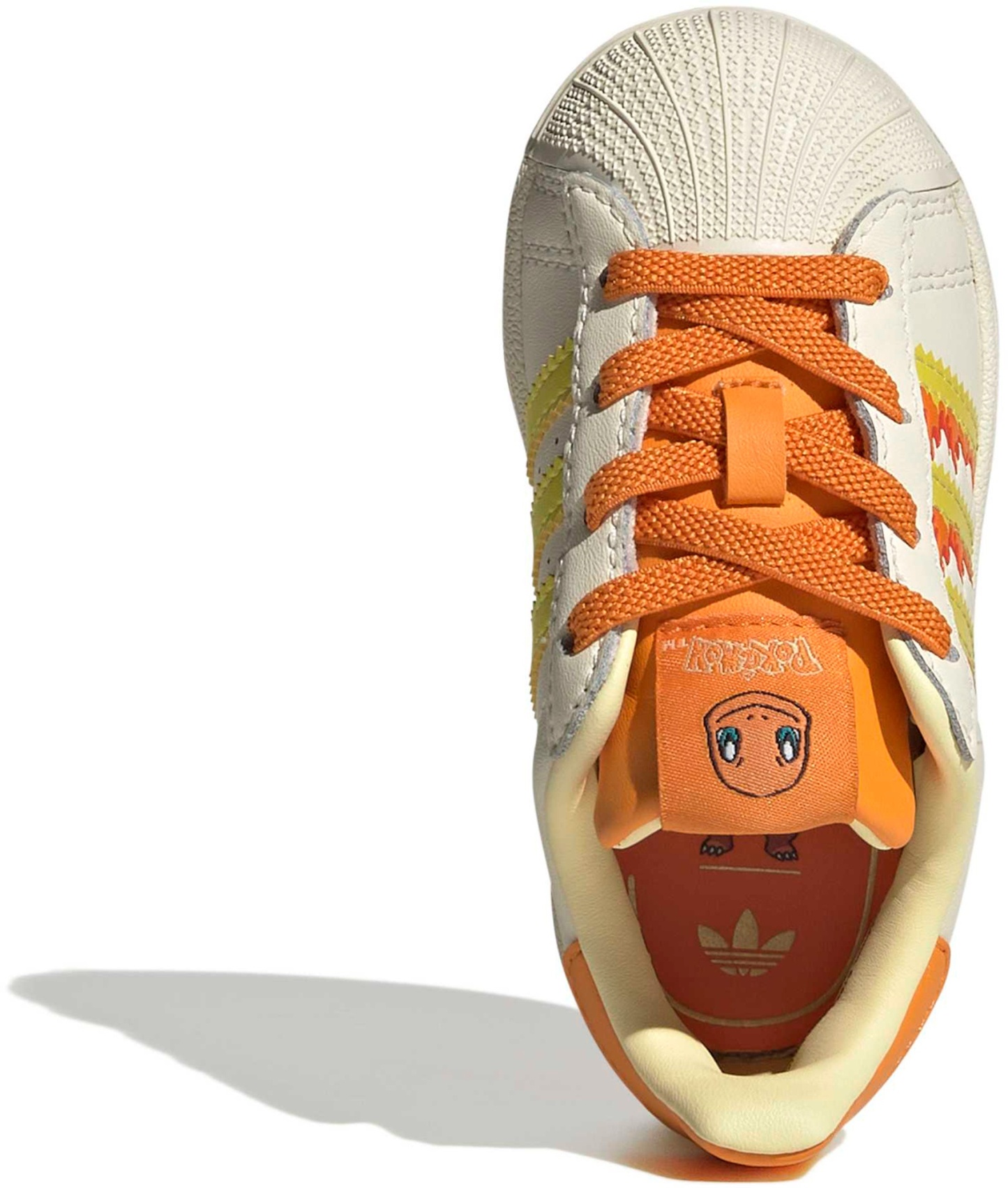 adidas Toddler Pokémon Superstar II Shoes - Cream White/Shock Yellow/Bright Orange - View 3